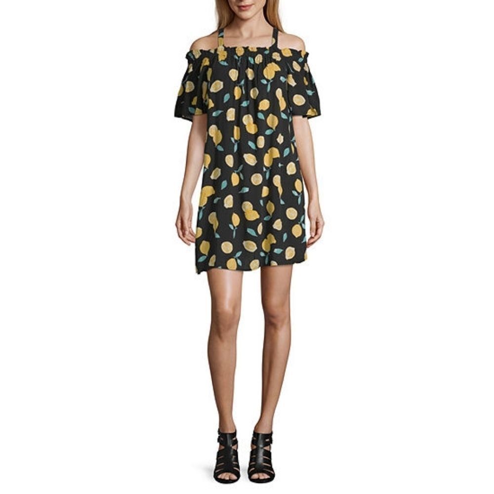 PEYTON & PARKER Off Shoulder Lemon Dress S